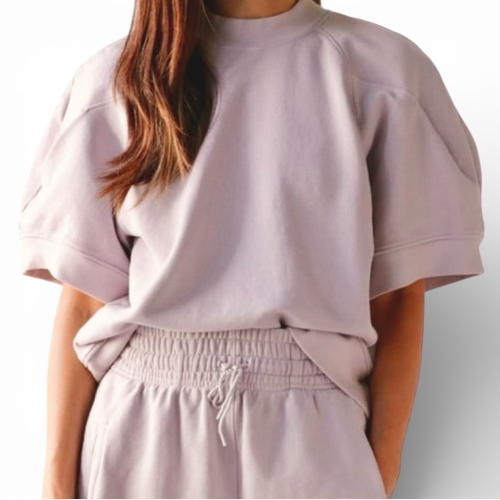 AGOLDE Round Shoulder Sweatshirt Puff Short Sleeve Mock French Terry medium
